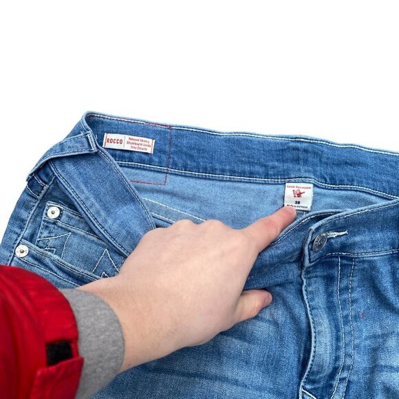 True Religion Jeans Size 38 ROCCO RELAXED SKINNY Blue - Picture 3 of 8